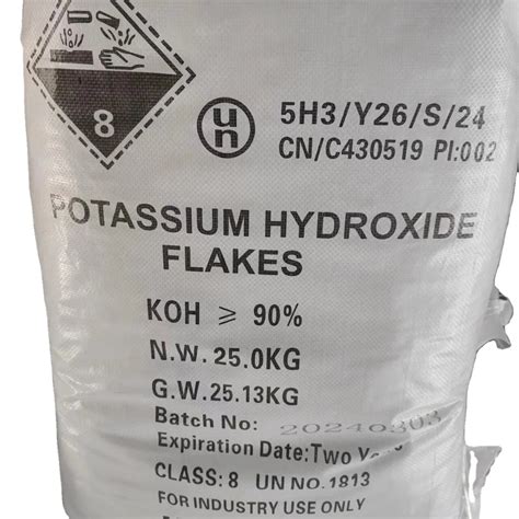 Excellent Grade 90% KOH Flakes Alkali Potassium Hydroxide Caustic ...