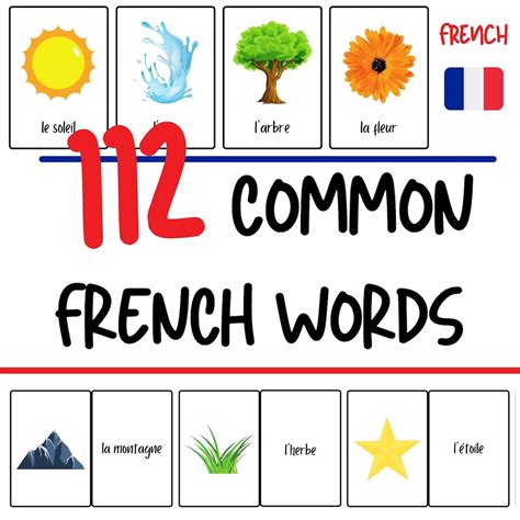 French Flashcards - 112 Common French Words - French for Beginners ...