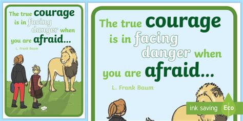 👉 The True Courage Facing Danger When Afraid Motivational Poster
