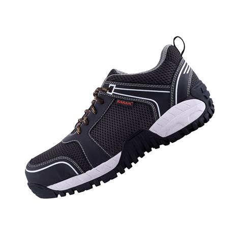 Black Microfiber Low Ankle Safety Shoes | KARAM
