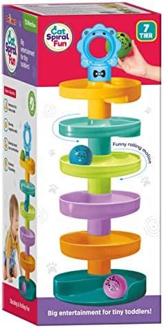 Toymate Cat Spiral Fun - A Roll Ball Toy with 7 Layer Ball Drop Tower ...