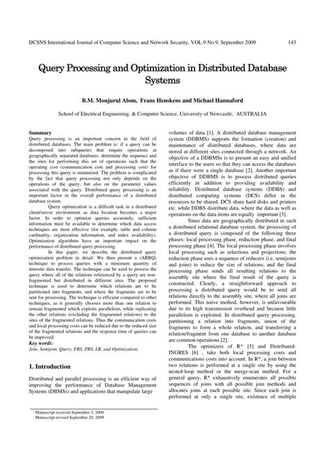 Image result for Advanced Database System Query Processing and Optimization