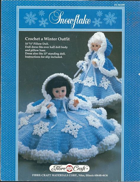 Snowflake: Crochet a Winter Outfit: 10 ½” Pillow Doll. Doll and Dress ...
