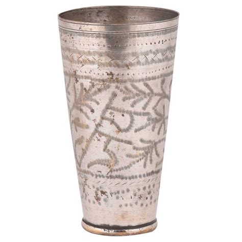Jai Hind Carved Brass Lassi Punjabi Glass