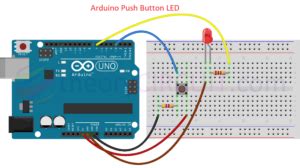 Image result for Arduino Push Button LED On/Off Code
