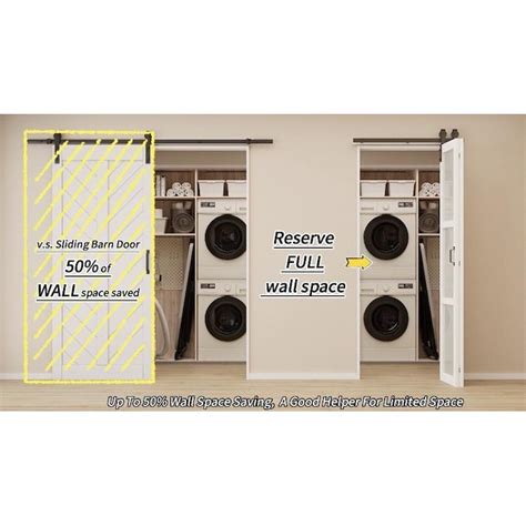 RELIABILT 40-in x 84-in white Wood Solid core Single bifold Barn Door ...