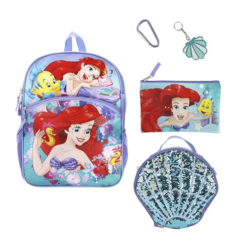 The Little Mermaid 16 5-Piece Backpack and Lunchbox Set - Walmart.com