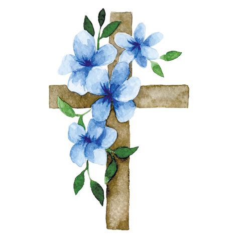Cross With Flowers Drawing