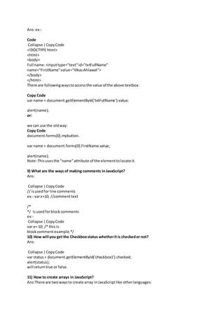 Image result for JavaScript Basic Viva Questions