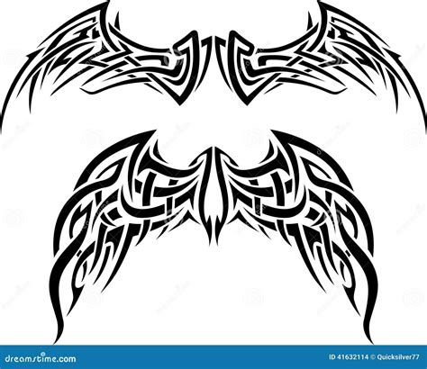 抽象翼纹身花刺 向量例证. 插画 包括有 锋利, 装饰, 查出, 火焰, 例证, 模式, 收集, 火炮, 幻想 - 41632114