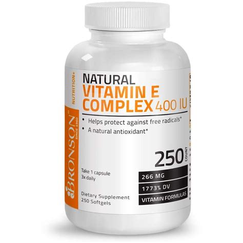 Buy Bronson Natural Vitamin E Complex 400 I.U. (D-alpha Tocopherol ...