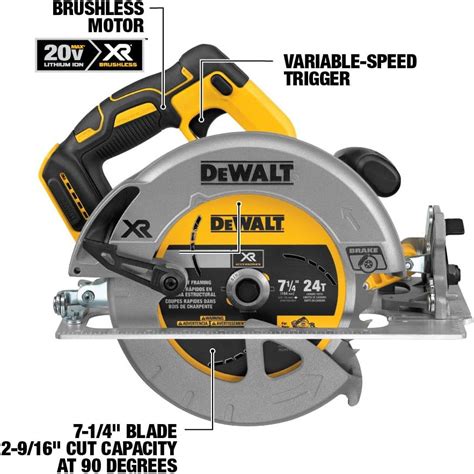 Buy DEWALT 20V MAX* 7-1/4-Inch Cordless Circular Saw with Brake Kit ...