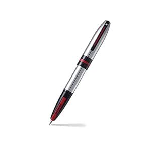 Sheaffer 9112 Icon Fountain Pen (Fine) - Chrome with Glossy Black PVD ...