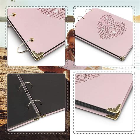 Buy ThxMadam Pink Scrapbook Photo Album Wedding Guest Book 3 Ring ...