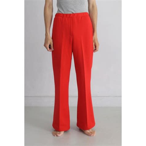 【COU】1980s vintage vermilion color easy pants-3901- | cv