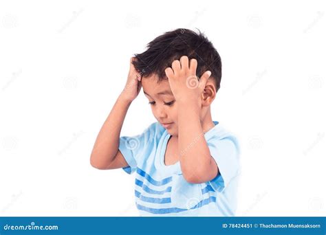 Child Asian Little Boy Scratching Head Stock Image - Image of lice ...