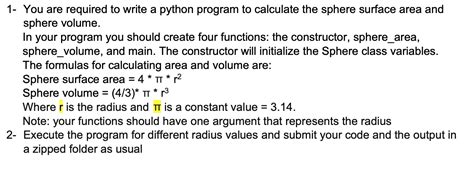 Image result for Volume of Sphere in Python