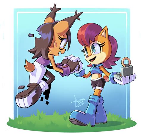 sally acorn, nicole, nicole the holo-lynx, and nicole (sonic and 1 more ...