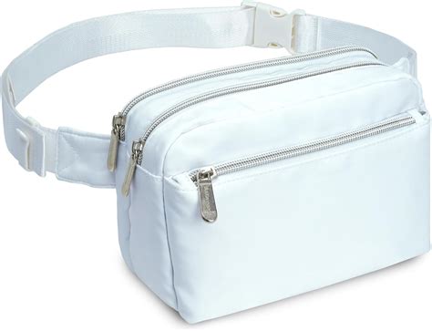 Amazon.com | White Fanny Pack Belt bag - Crossbody Waist Bag for Men or ...