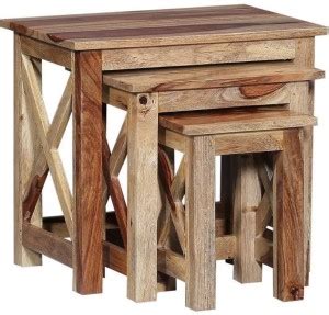 VAS Collection Home Sheesham Wood Solid Wood Nesting Table Price in ...