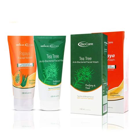 GEMBLUE BioCare PAPAYA FACE WASH, 150ML+GEMBLUE BIOCARE TEA TREE FACE ...