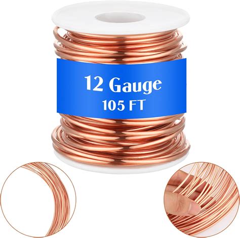 Amazon.com: Therwen 2 Pound 12 Gauge Copper Wire 105ft Length Soft ...