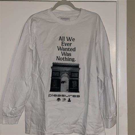 Large White long sleeve. Casual fit. Cuffed wrists - Depop