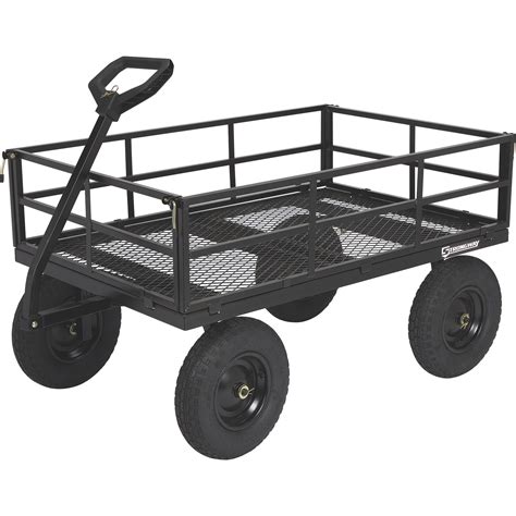 Strongway Steel Utility Cart, 1500-Lb., 12 Cu. Ft. Capacity, 52in.L x 34.7in.W x 30.5in.H ...