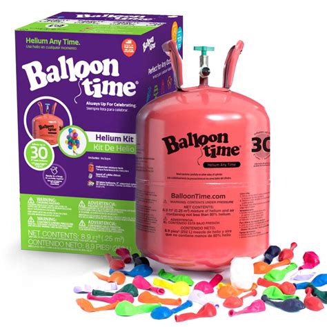 Balloon Time 9.5in Standard Helium Tank Kit with Colorful Latex ...