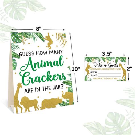 Gold Safari Baby Shower Decorations Supplies Guess How Many Animal ...
