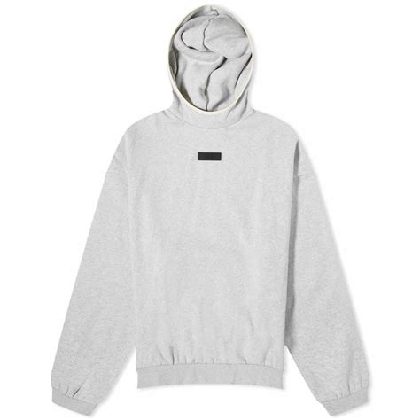 Fear of God ESSENTIALS Men's Spring Tab Detail Hoodie in Light Heather ...