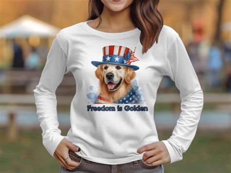 Patriotic Golden Retriever T-shirt, Freedom is Golden Dog Shirt, USA ...