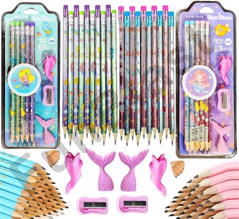 FunBlast Stylish Pencils Stationary Kit - Mermaid Pencil Set with ...