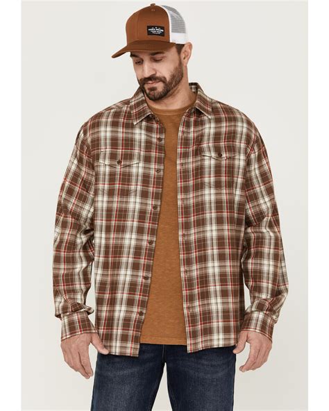 Men's Plaid Brown Shirts