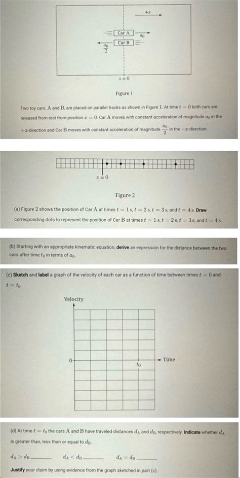 Solved: Figure l Two toy cars, A and B, are placed on parallel tracks ...