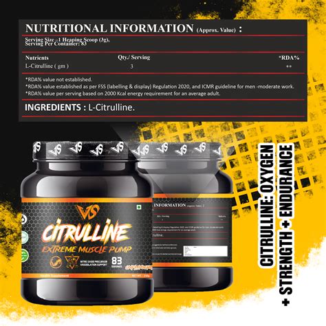 V-SHAPE Citrulline Malate 250Gm, 83 Servings – V-Shape Supps