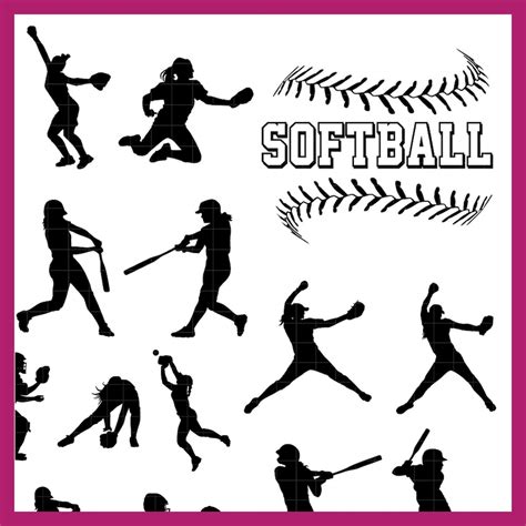 Softball Silhouette Clip Art
