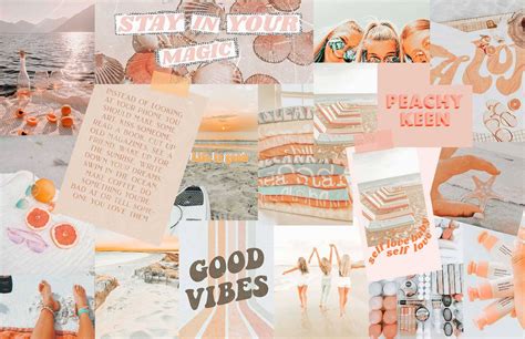 Download Peach Aesthetic Good Vibes Wallpaper | Wallpapers.com