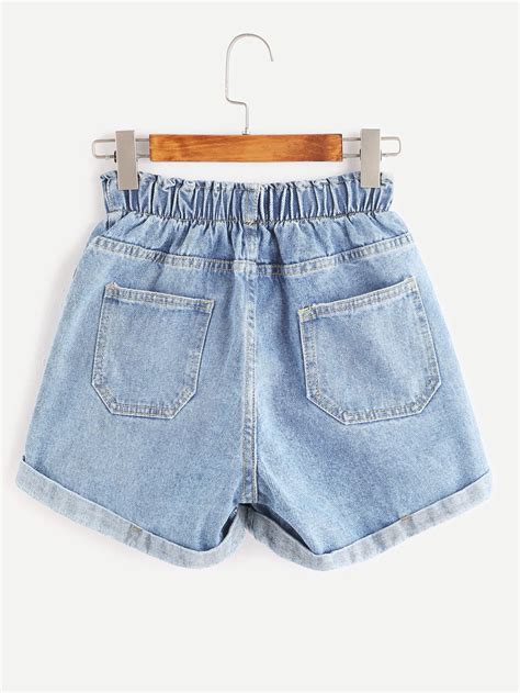 Buy Womens Elastic Waist Denim Shorts at Terri Kent blog