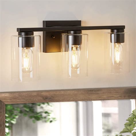 Espird Modern Bathroom Vanity Light, 3 Light Black Bathroom Vanity ...