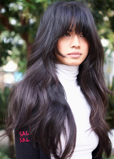 50 Cute Long Layered Haircuts with Bangs for 2025