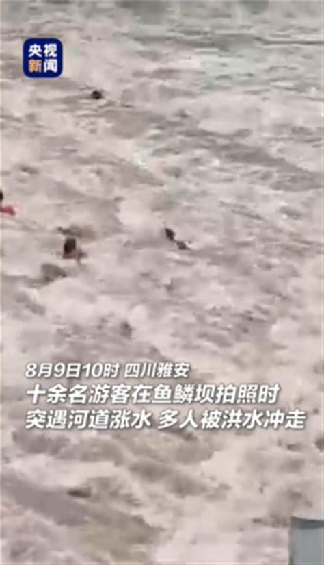 8月9日，四川雅安雨城区鱼鳞坝网红打卡点十余名游客正在拍照打卡，突遇河道涨水，多人被洪水冲走。目前，搜救工作仍在进行中。 - YouTube