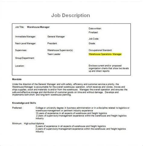 Image result for Operations Manager Job Description Sample