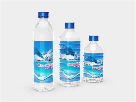 Free Mineral Bottles Mockups (PSD)