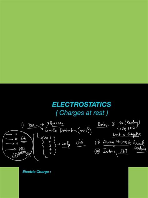 Image result for Electrostatics Lecture Notes