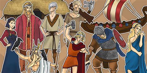 Vikings Large Display Cut Out Pack (teacher made) - Twinkl