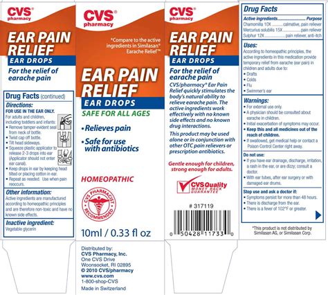 CVS Pharmacy Ear Pain Relief Ear Drops