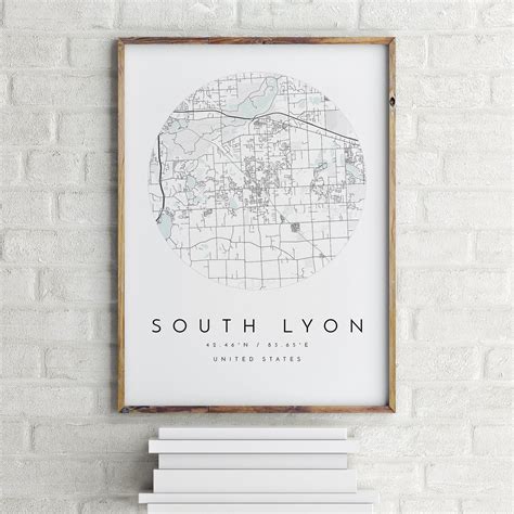 South Lyon Map South Lyon Michigan City Map Home Town Map | Etsy