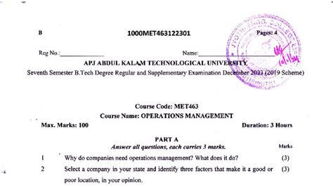 MET463 Operations Management Exam Questions and Strategies, Dec 2023 ...