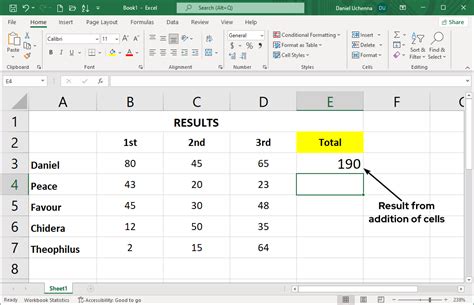 Basic Excel Addition Formula 的图像结果